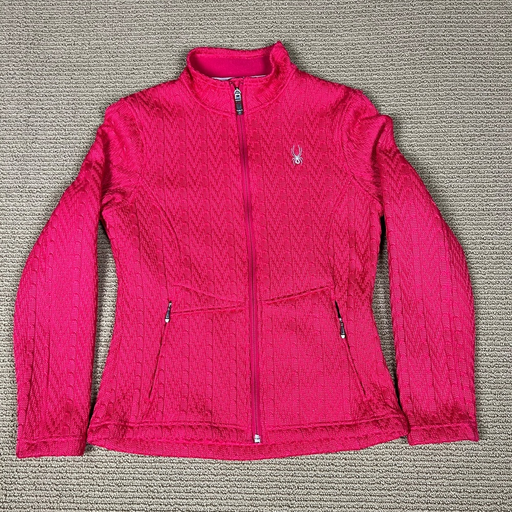 Spyder Endure Full‎ Zip Mid Weight Stryke Pink Knit Fleece Jacket